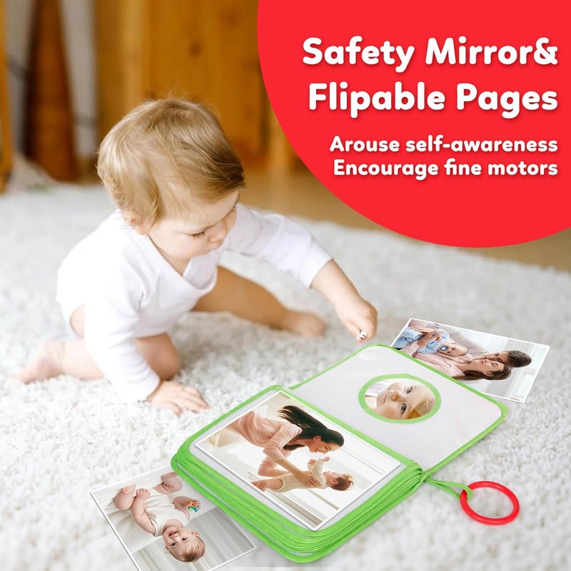 GKDOMS Baby Photo Album First Family Memory Book for Newborns, Toddlers Soft Photo Cloth Book with Mirror, Quality Gifts for Girls and Boys, 1st Birthday, Baby Shower, Thank You Gift (Lovely Monkey) - Image 5